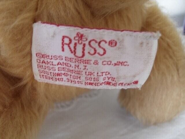 Peluche Orsacchiotto Russ Anni 80 Vintage Cane con rosa Giocattolo d' epoca Categoria Giocattoli vintage