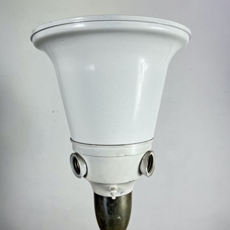 Piantana antica lampada da terra vintage lume in onice italiana con paralume Categoria Lampade Appliques