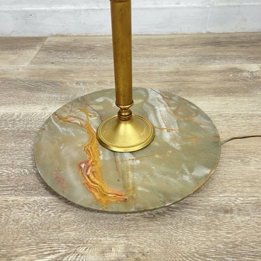 Piantana antica lampada da terra vintage lume in onice italiana con paralume 50 Categoria Lampade Appliques