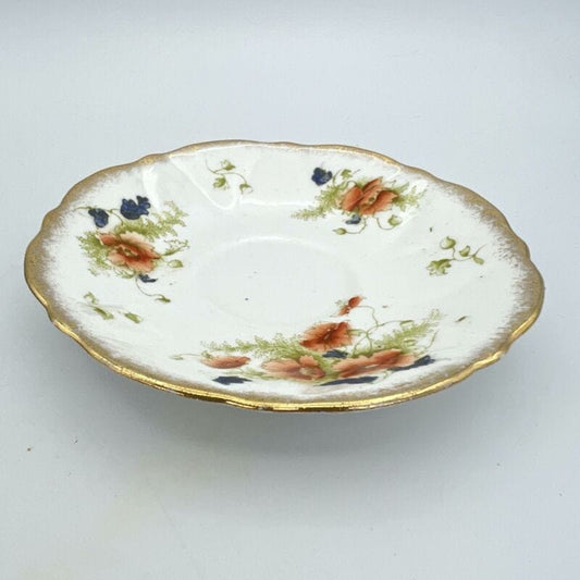 Piattino piatto antico inglese in porcellana bone china Epoca 900 dipinto fiori Categoria Ceramiche e Porcellane