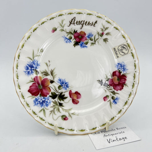 Piattino piatto da dolce per tazza tazzina Royal Albert con mese inglese AGOSTO Categoria  Servizio tazze - Tazze