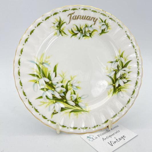 Piattino piatto da dolce per tazza tazzina Royal Albert con mese inglese GENNAIO Categoria  Servizio tazze - Tazze