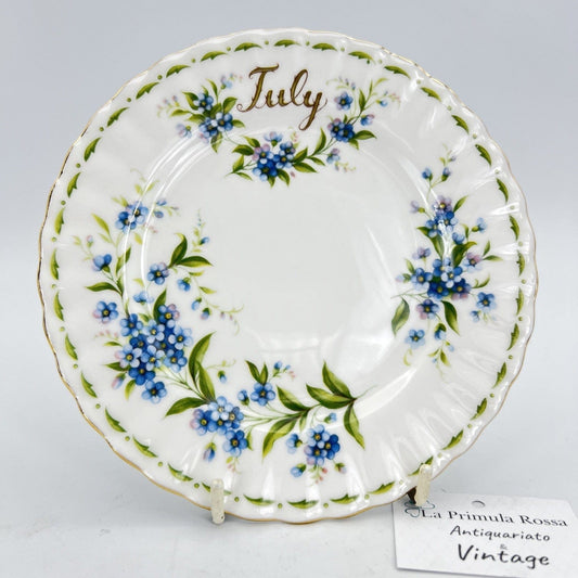 Piattino piatto da dolce per tazza tazzina Royal Albert con mese inglese LUGLIO Categoria  Servizio tazze - Tazze