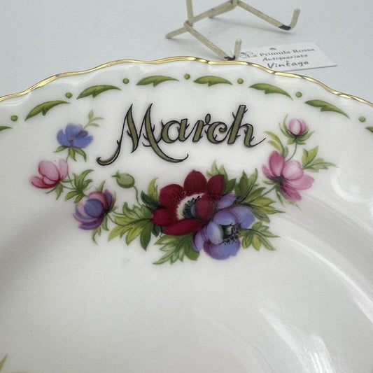 Piattino piatto da dolce per tazza tazzina Royal Albert con mese inglese MARZO Categoria Servizio tazze - Tazze