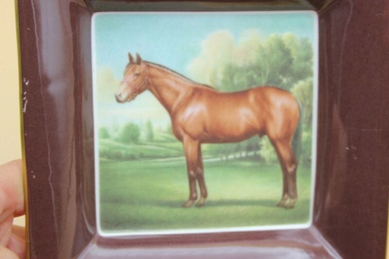 Piattino vassoietto svuotatasche inglese vintage in ceramica decoro Cavallo Categoria Ceramiche e Porcellane