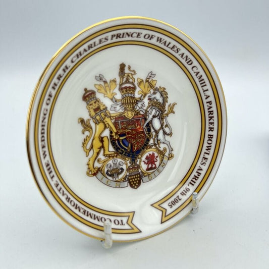 Piattino Vintage Inglese del Matrimonio Principe Carlo e Camilla Casa Reale 2005 Categoria Ceramiche e Porcellane