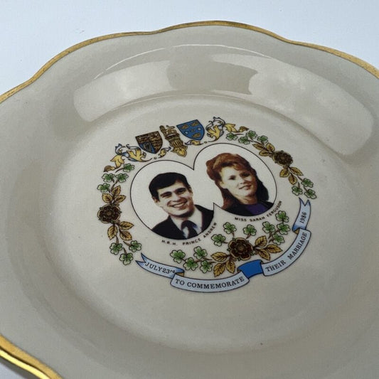 Piattino Vintage Inglese Matrimonio Principe Andrea Sarah e Ferguson Reale 1986 Categoria Ceramiche e Porcellane