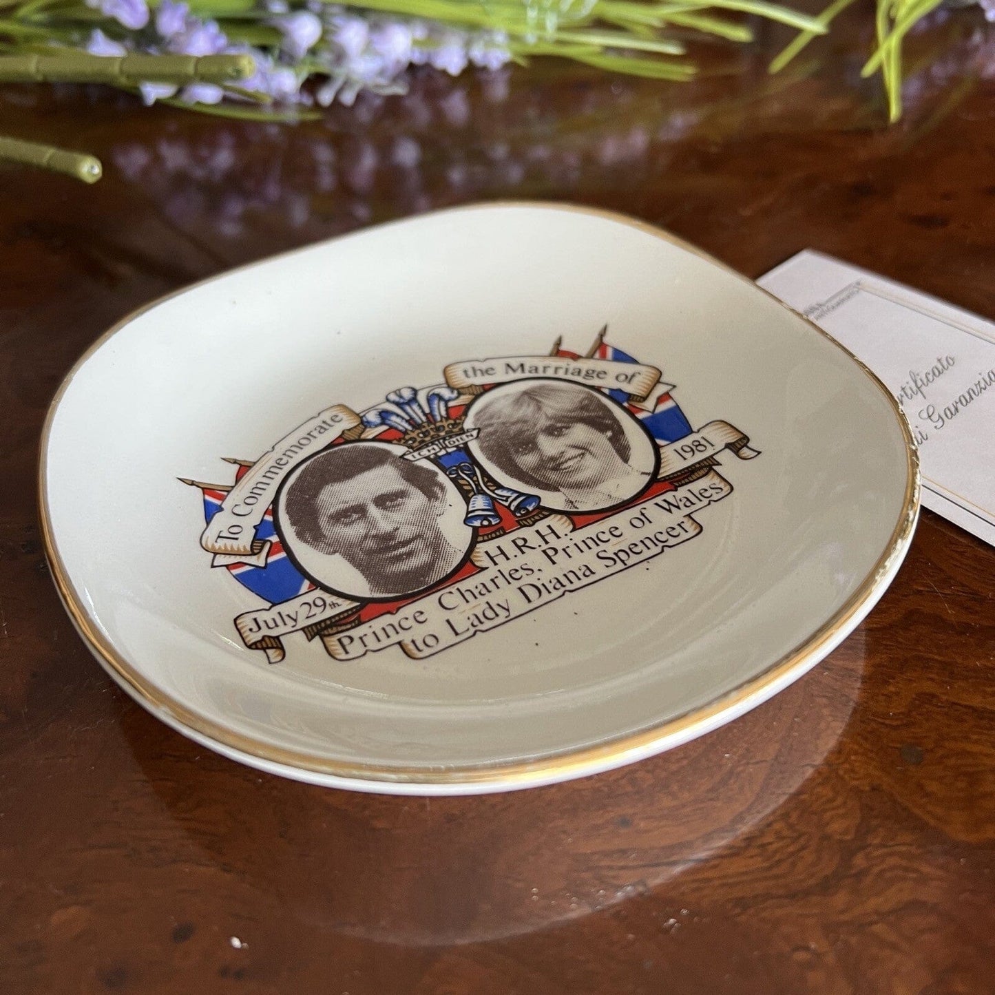 Piattino Vintage Inglese Matrimonio Principe Carlo e Lady Diana Casa Reale 1981 Categoria Piatti e Piattini