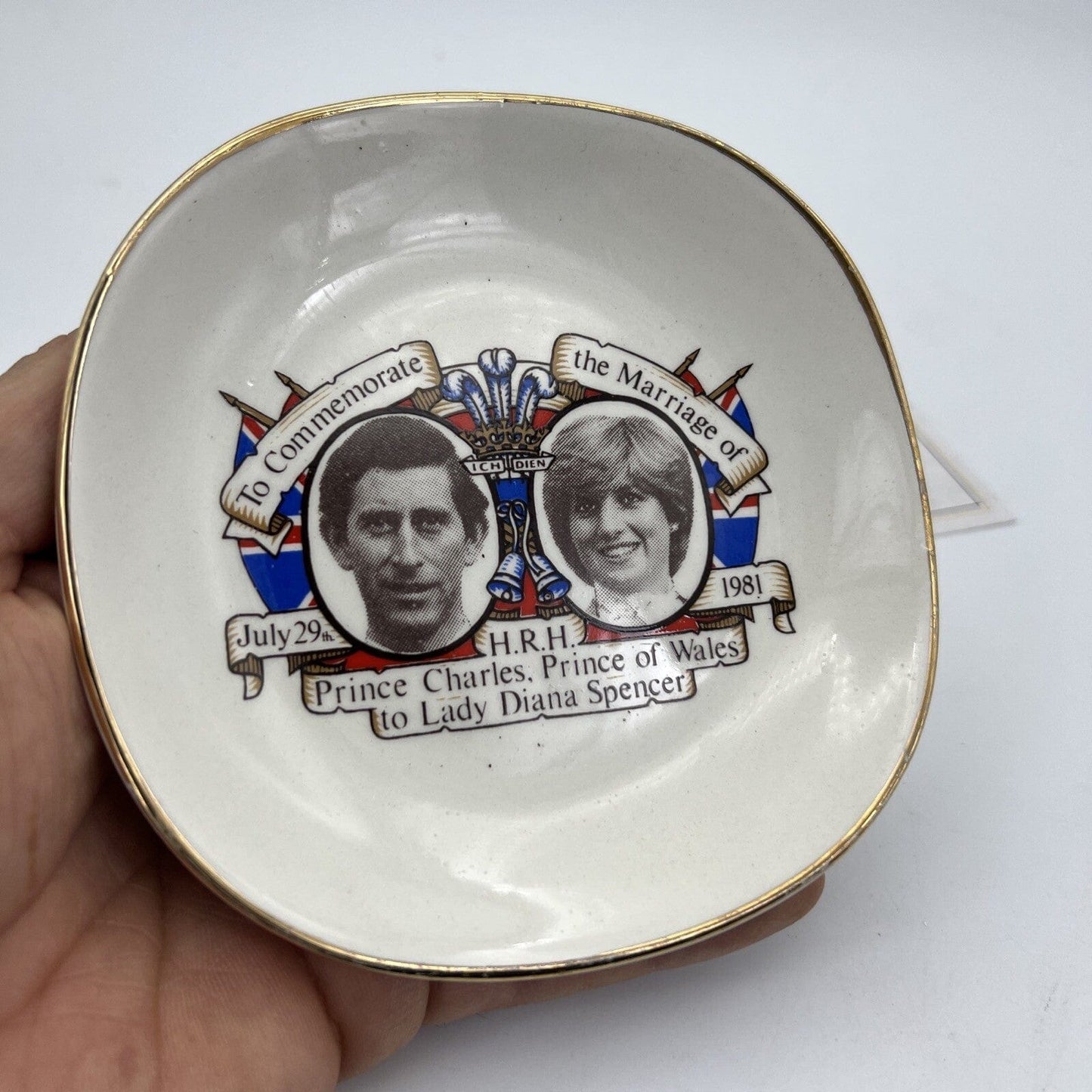 Piattino Vintage Inglese Matrimonio Principe Carlo e Lady Diana Casa Reale 1981 Categoria Piatti e Piattini