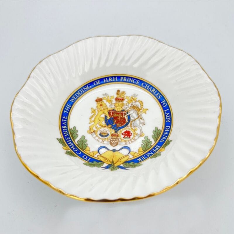 Piattino Vintage Inglese Souvenir Principe Carlo Lady Diana Casa Reale 1981 Categoria Ceramiche e Porcellane