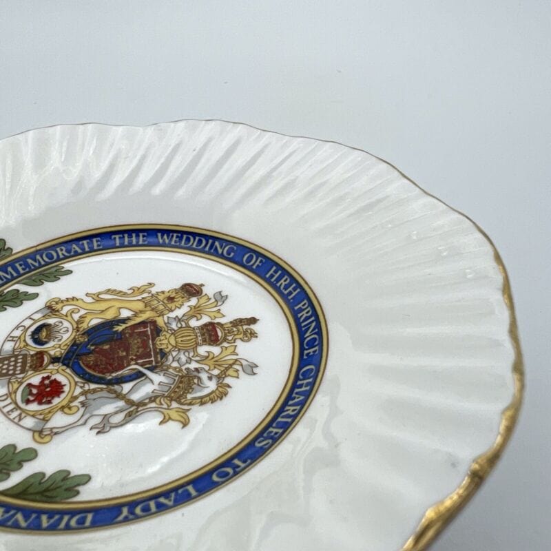 Piattino Vintage Inglese Souvenir Principe Carlo Lady Diana Casa Reale 1981 Categoria Ceramiche e Porcellane