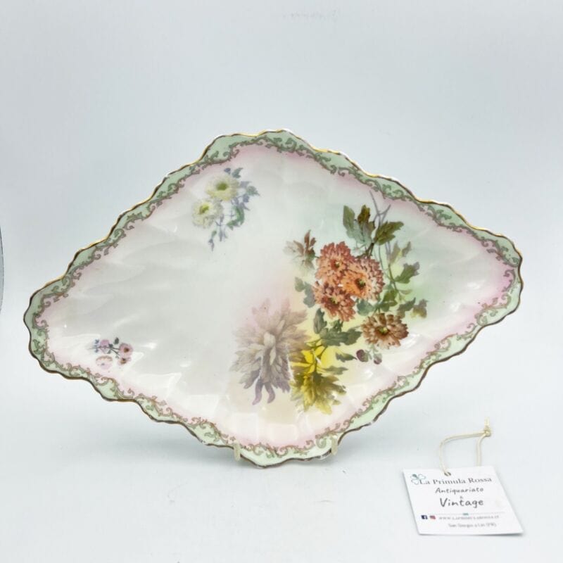 Piatto antico in porcellana centrotavola vassoio epoca 800 Royal Doulton Fiori Categoria Piatti Vassoio