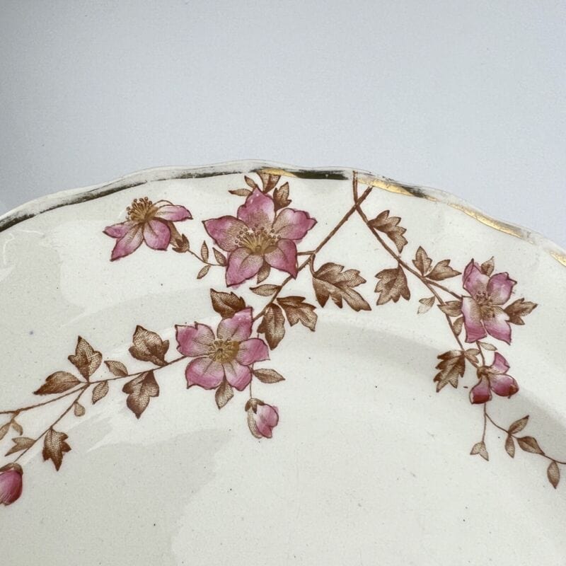 Piatto antico inglese in ceramica Keeling & Co Vecchio piatto piano epoca 800 Categoria Ceramiche e Porcellane