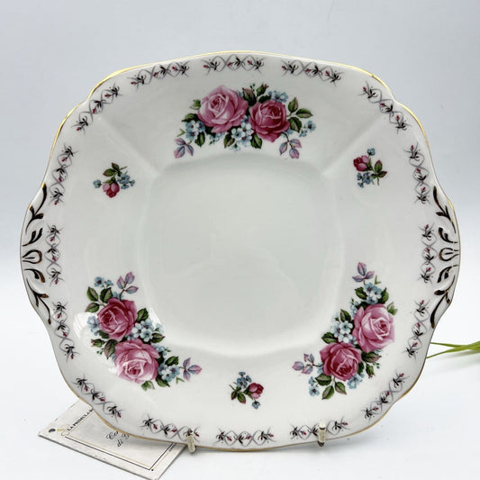 Piatto antico vassoio in porcellana per dolci decorato Con Rose da portata '60 Categoria Piatti Vassoio