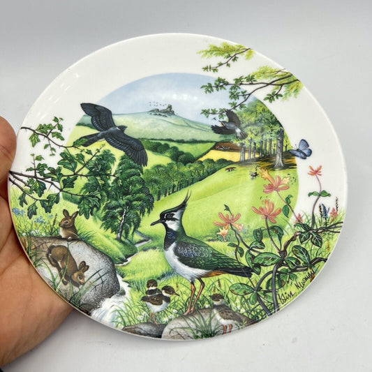 Piatto da collezione vintage Wedgwood in porcellana decoro uccelli campagna 1988 Categoria Piatti Vassoio