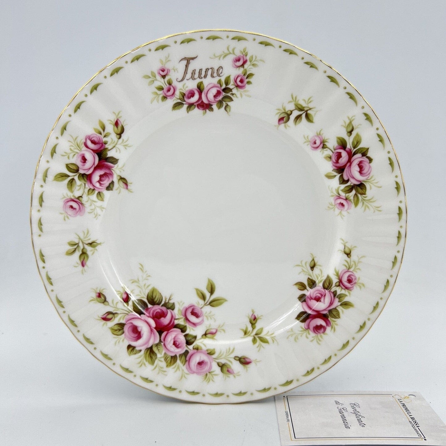 Piatto da dolce per frutta Royal Albert con mese Flower Of The Tè Month GIUGNO Categoria Servizio tazze - Tazze