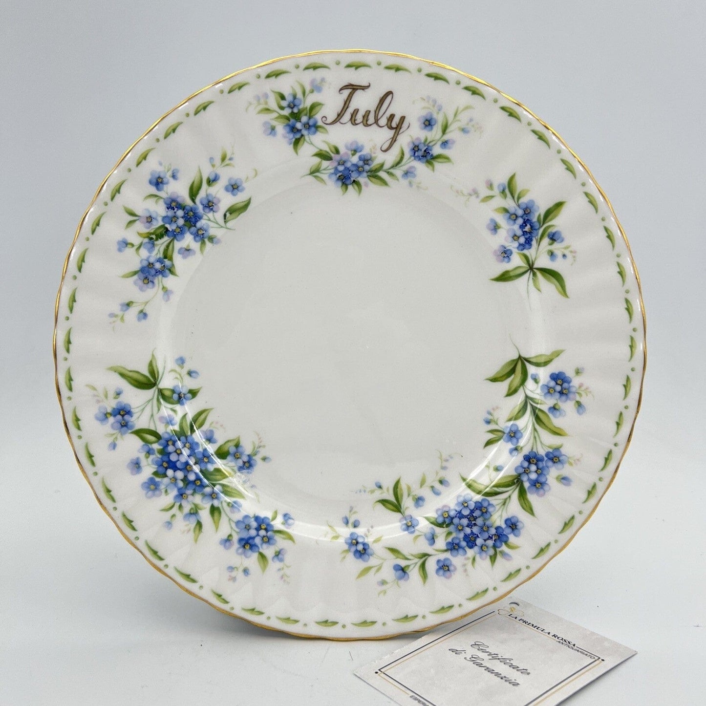 Piatto da dolce per frutta Royal Albert con mese Flower Of The Tè Month LUGLIO Categoria Servizio tazze - Tazze