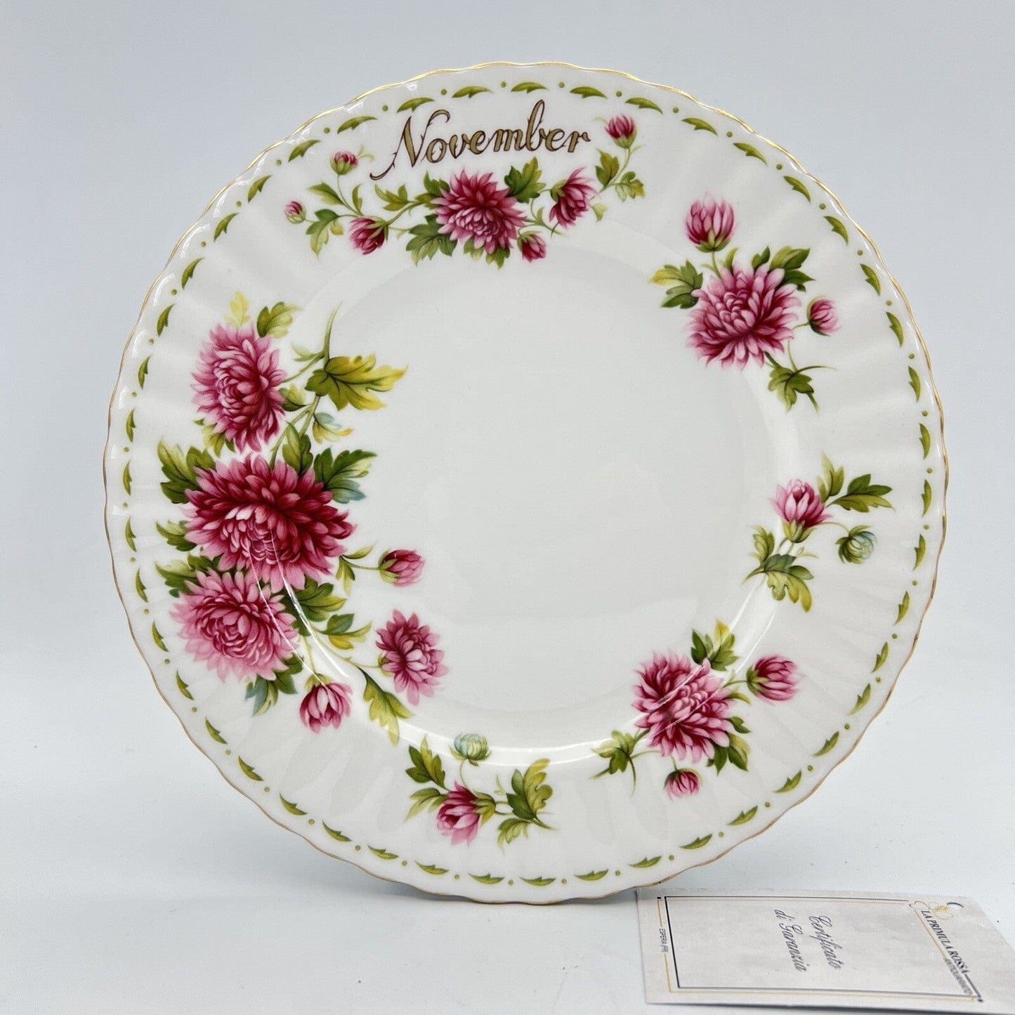 Piatto da dolce per frutta Royal Albert con mese Flower Of The Tè Month NOVEMBRE Categoria Servizio tazze - Tazze