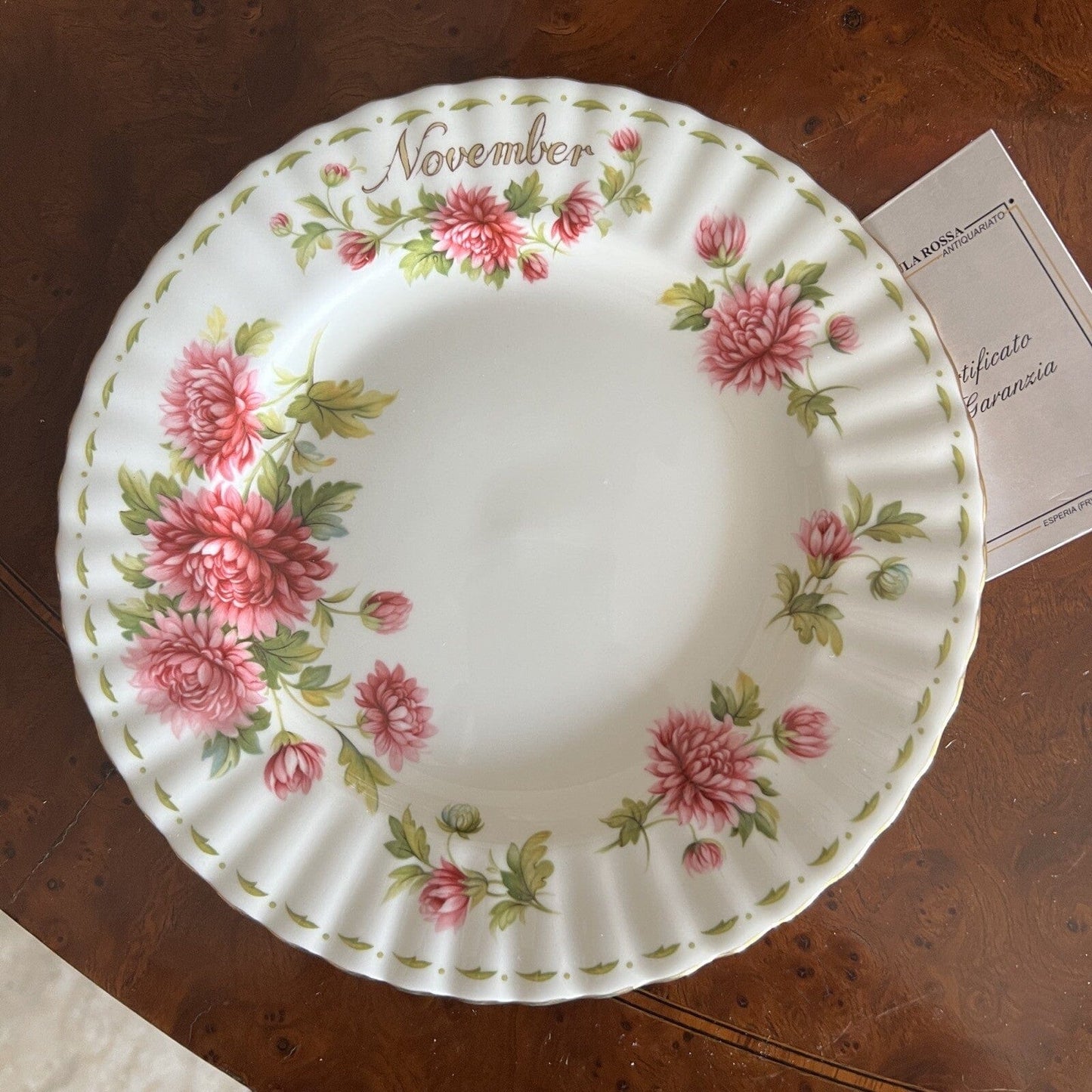 Piatto da dolce per frutta Royal Albert con mese Flower Of The Tè Month NOVEMBRE Categoria Servizio tazze - Tazze