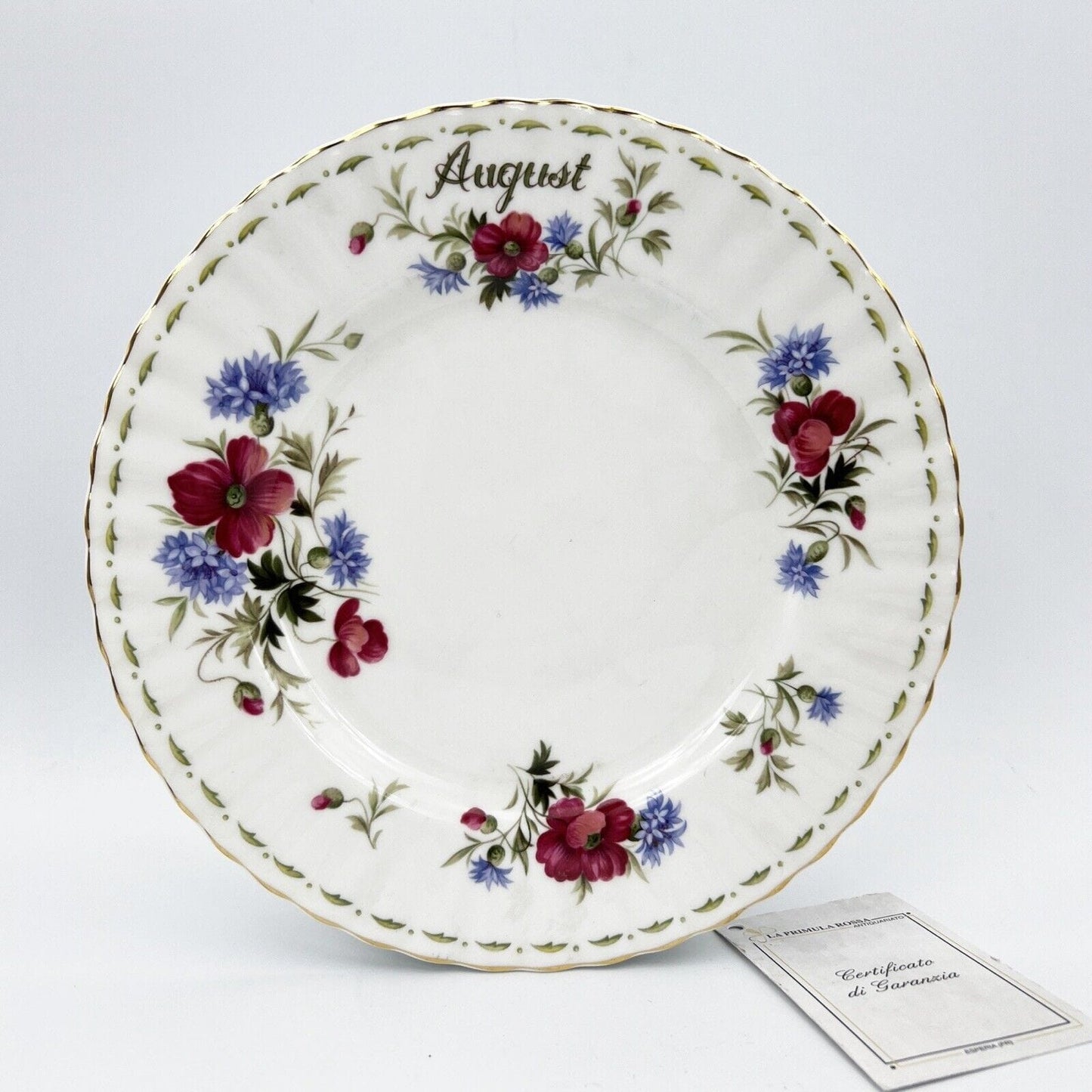 Piatto da dolce per frutta Royal Albert con mese inglese piattino Agosto 21 cm Categoria Servizio tazze - Tazze