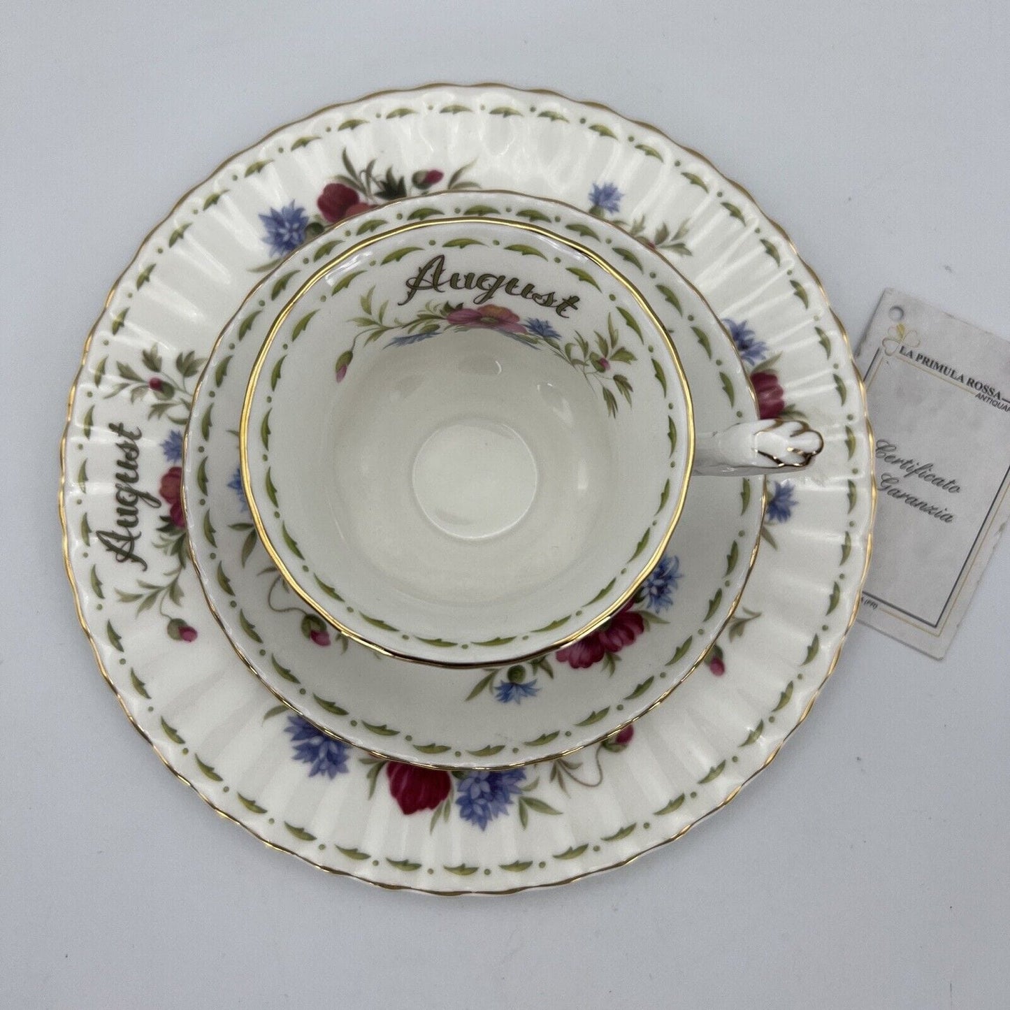 Piatto da dolce per frutta Royal Albert con mese inglese piattino Agosto 21 cm Categoria Servizio tazze - Tazze