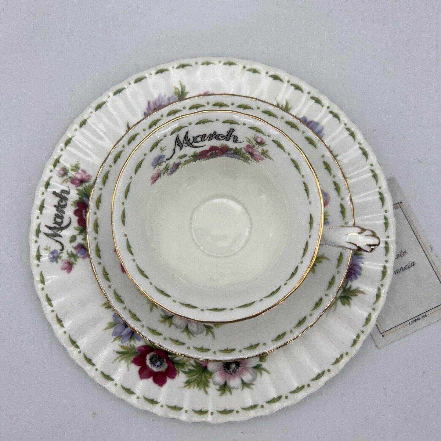 Piatto da dolce per frutta Royal Albert con mese inglese piattino MARZO 21 cm Categoria Servizio tazze - Tazze