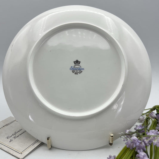 Piatto decorativo anni '60 in porcellana da parete muro con fiori Narcisi e Iris Categoria Piatti e Piattini