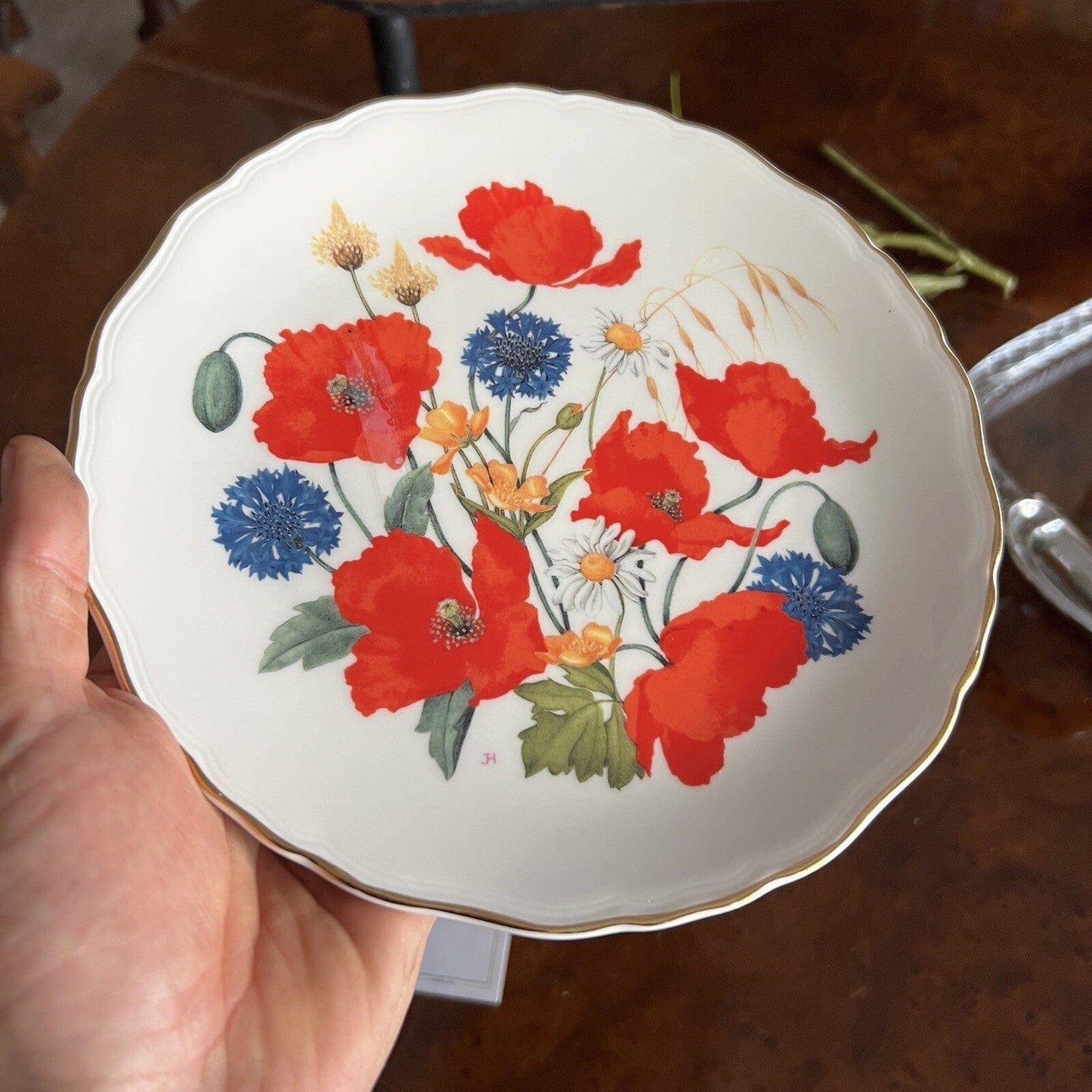 Piatto decorativo Porcellana Royal Albert British Wild Flowers Fiori Papaveri Categoria Piatti e Piattini