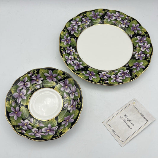 Piatto + Piattino in porcellana Royal Albert Provincial Flowers Fiori Violet Categoria Piatti e Piattini