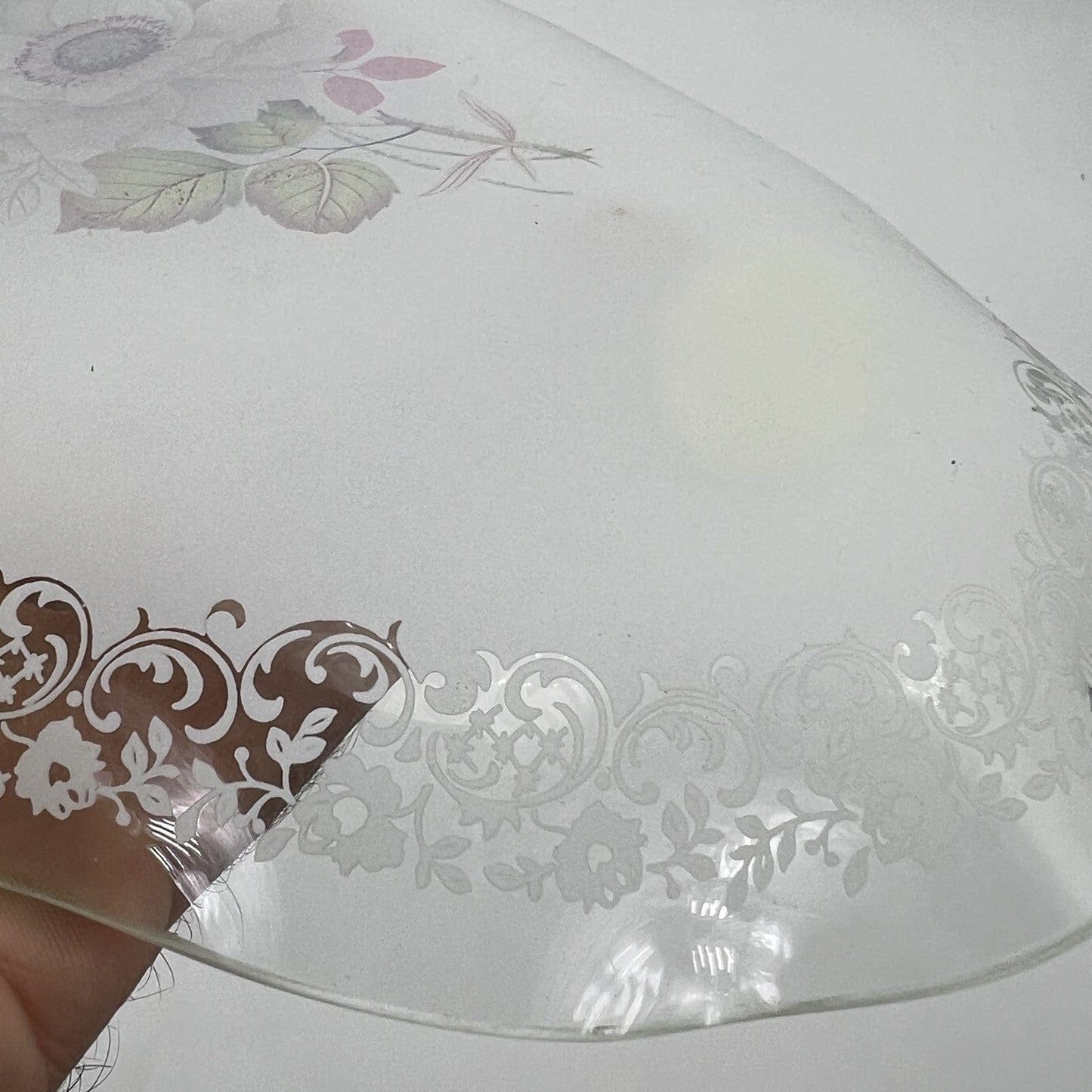 Piatto Piattino vassoio svuotatasche in Vetro Fiesta Glass Vintage Fiori Rose Categoria Vetri e Cristalli