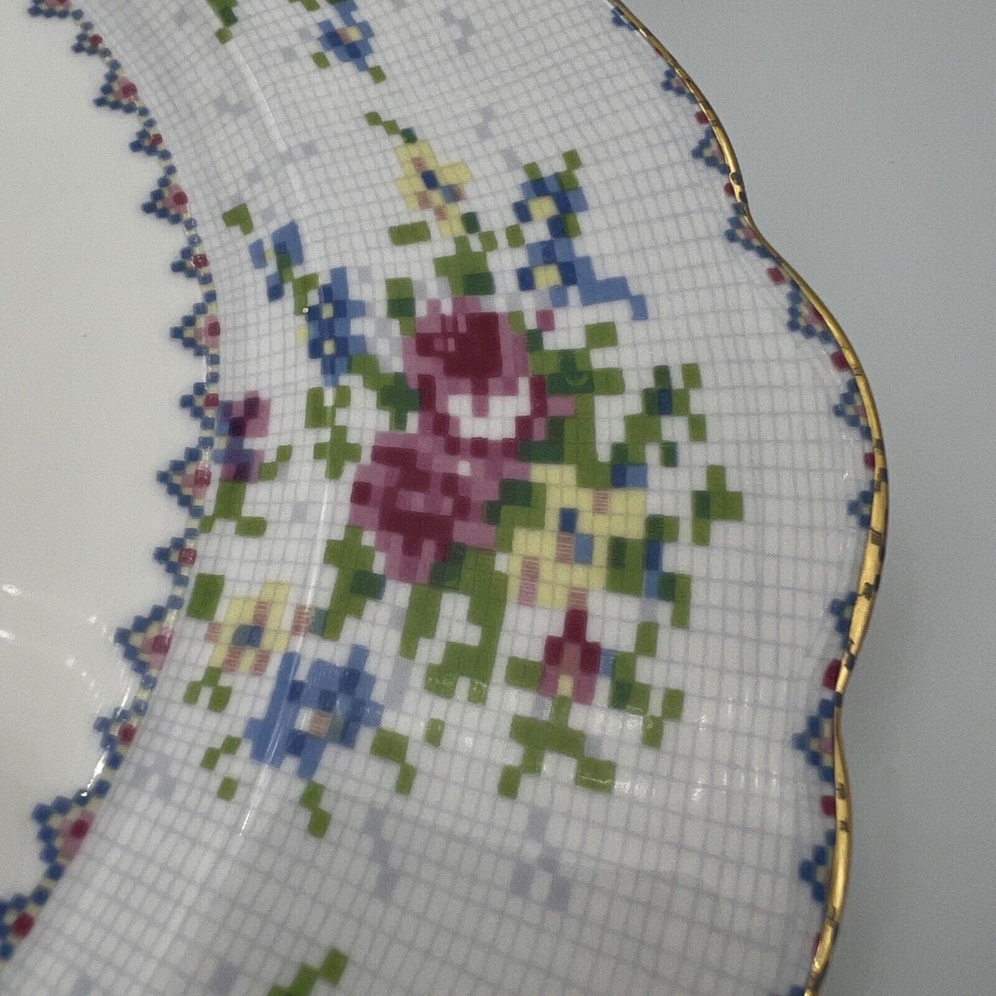 Piatto Vassoio da dolce Royal Albert Vintage Decoto Petit Point Mezzo Punto Categoria Piatti Vassoio