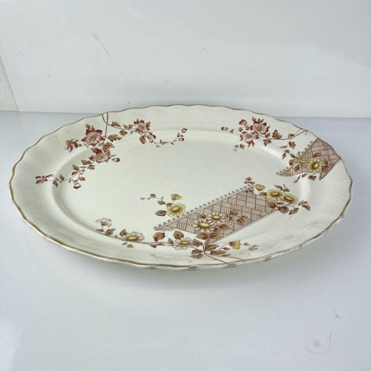 Piatto Vassoio ovale antico inglese in ceramica Keeling & Co Vecchio d'epoca 800 Categoria Ceramiche e Porcellane