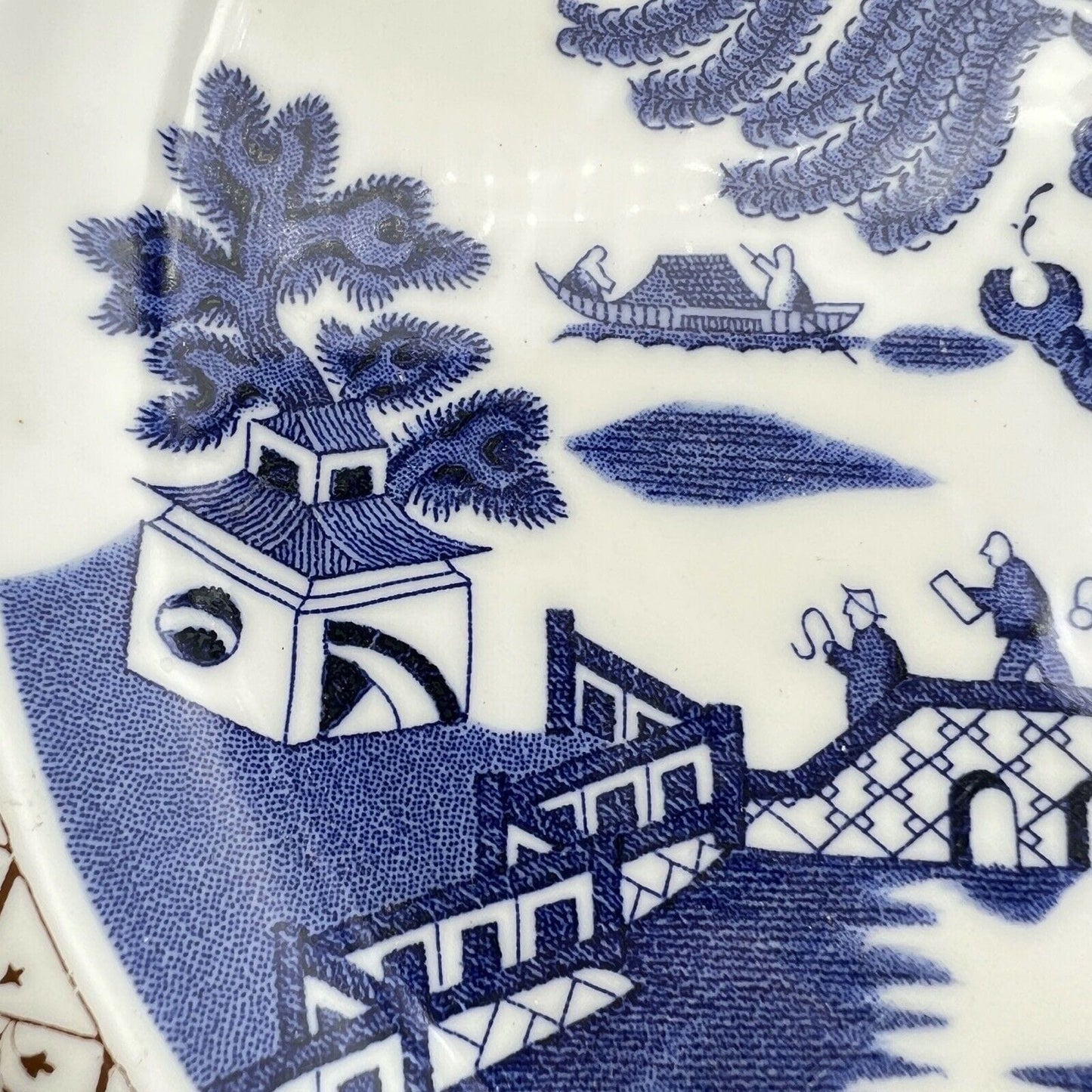 Piatto vintage in ceramica inglese royal doulton bianco blu Serie old Willow Categoria Piatti e Piattini