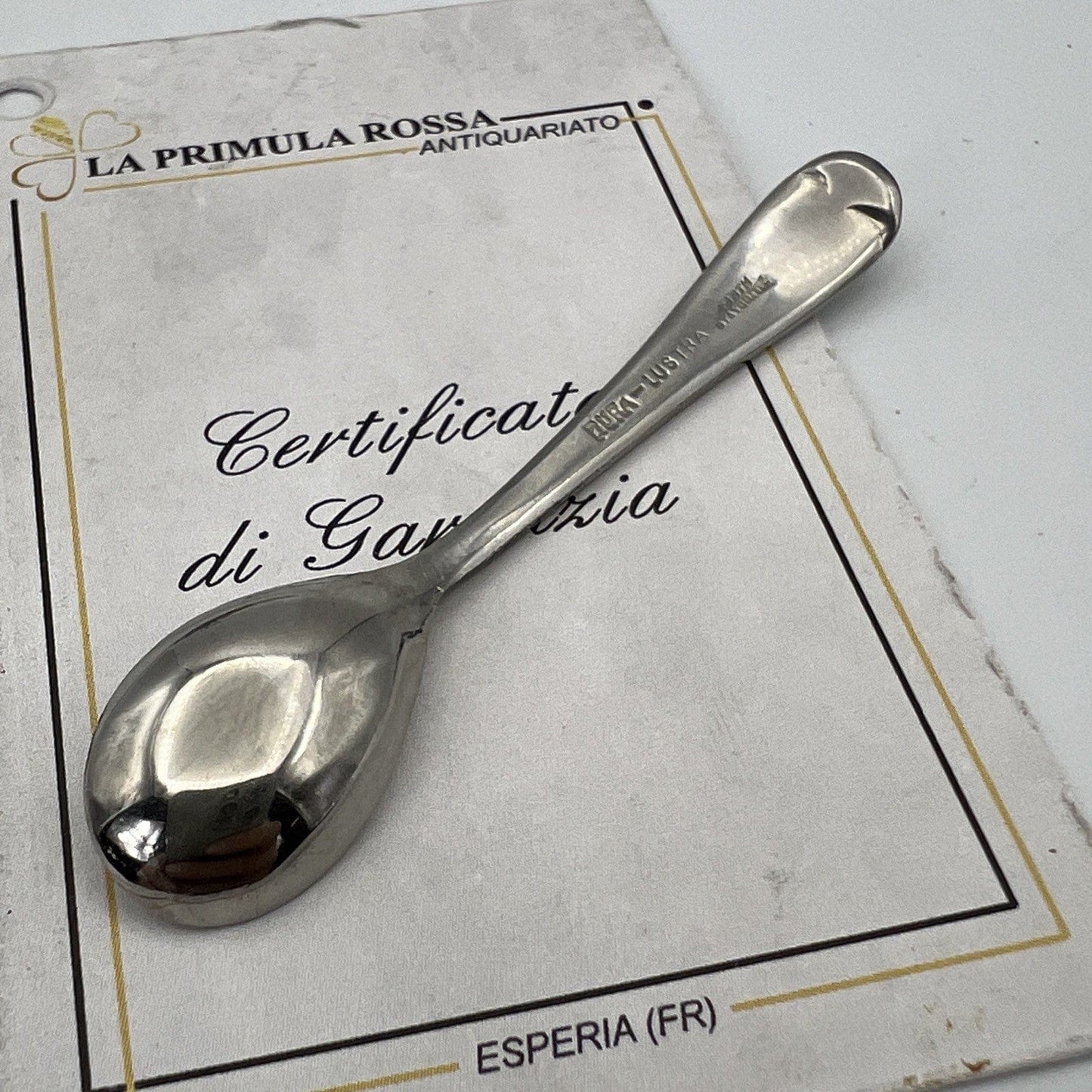 Piccolo Cucchiaino antico per sale spezie senape in Acciaio staybrite Vintage Categoria Sheffield & Argento