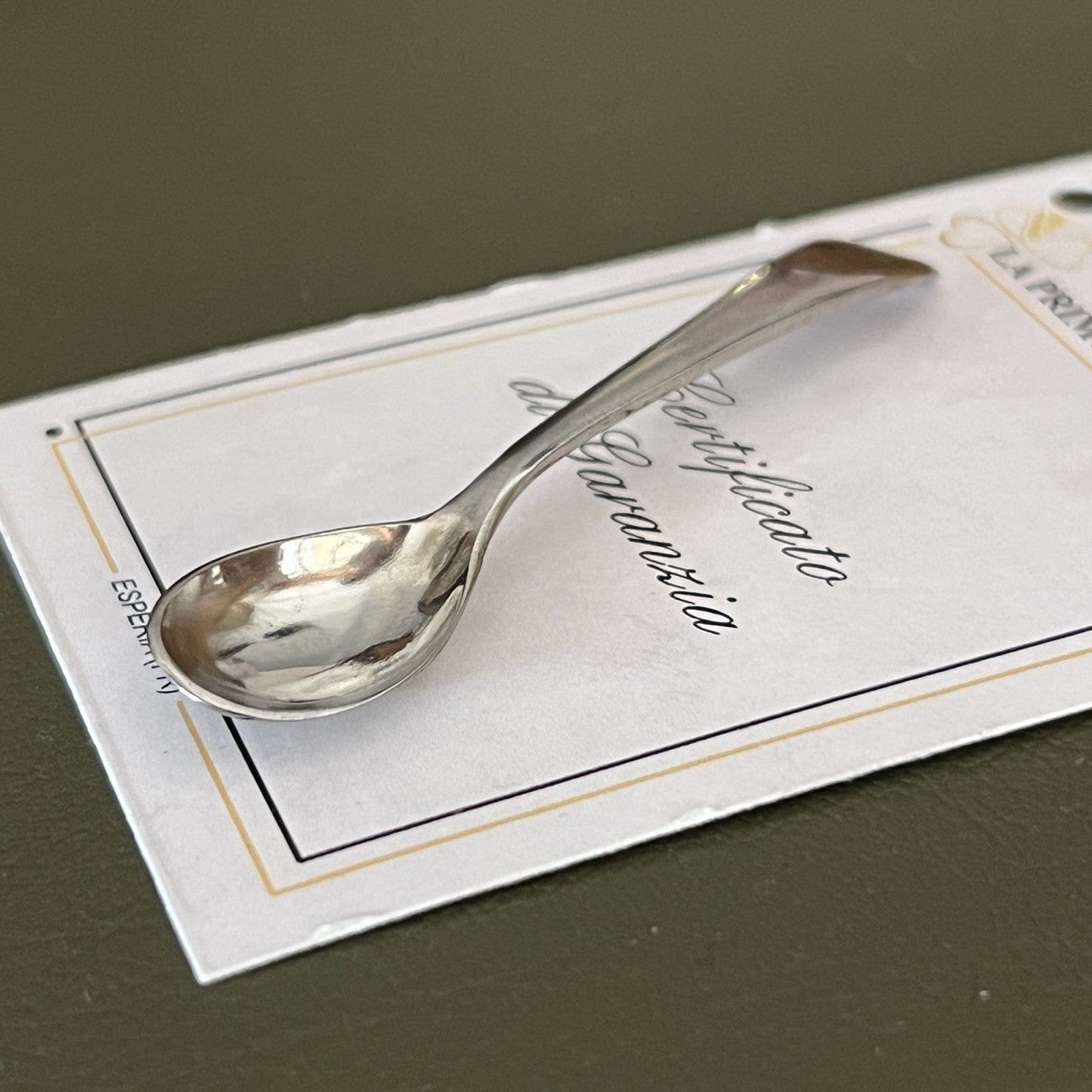 Piccolo Cucchiaino antico per sale spezie senape in Acciaio staybrite Vintage Categoria Sheffield & Argento