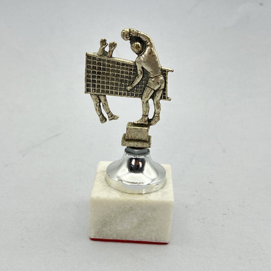 Piccolo Trofeo Coppa Premio Pallavolo Vintage base marmo e Peltro Fermacarte Categoria Vintage