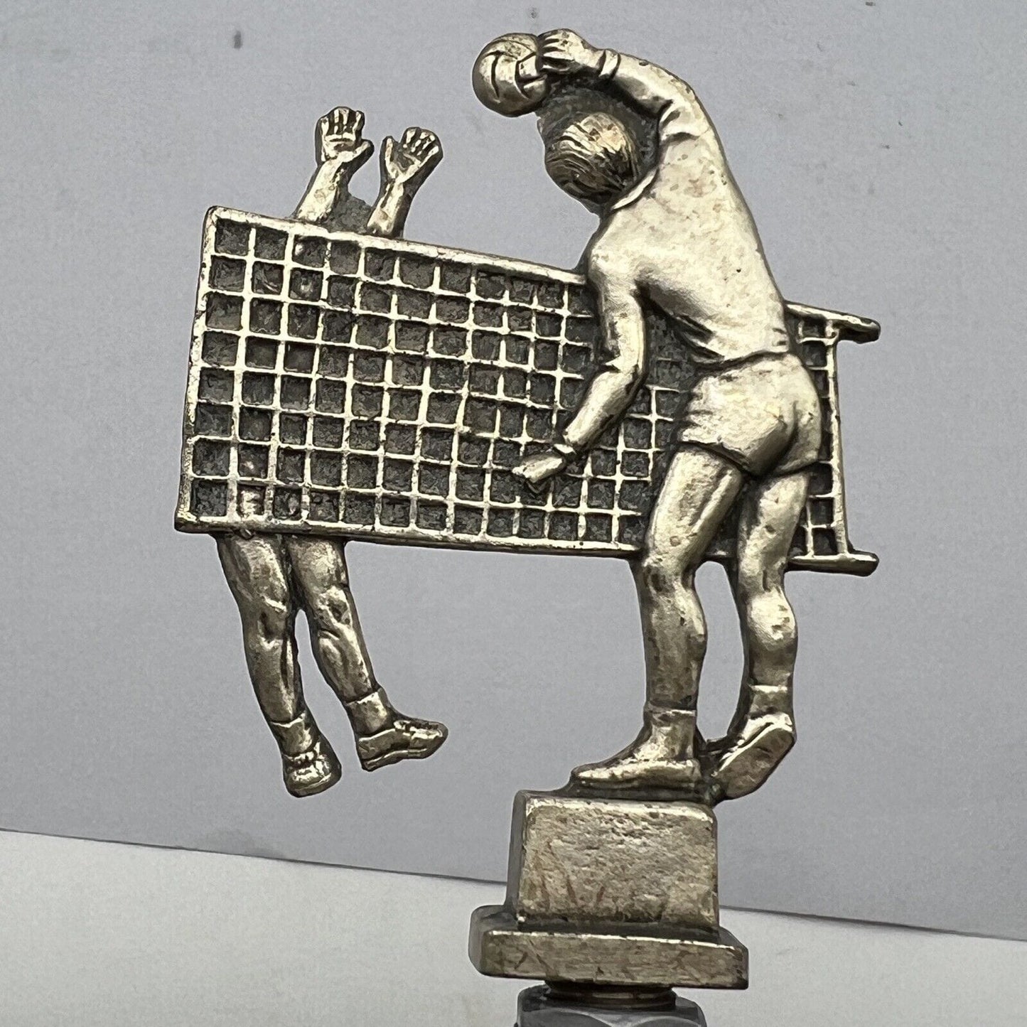 Piccolo Trofeo Coppa Premio Pallavolo Vintage base marmo e Peltro Fermacarte Categoria Vintage