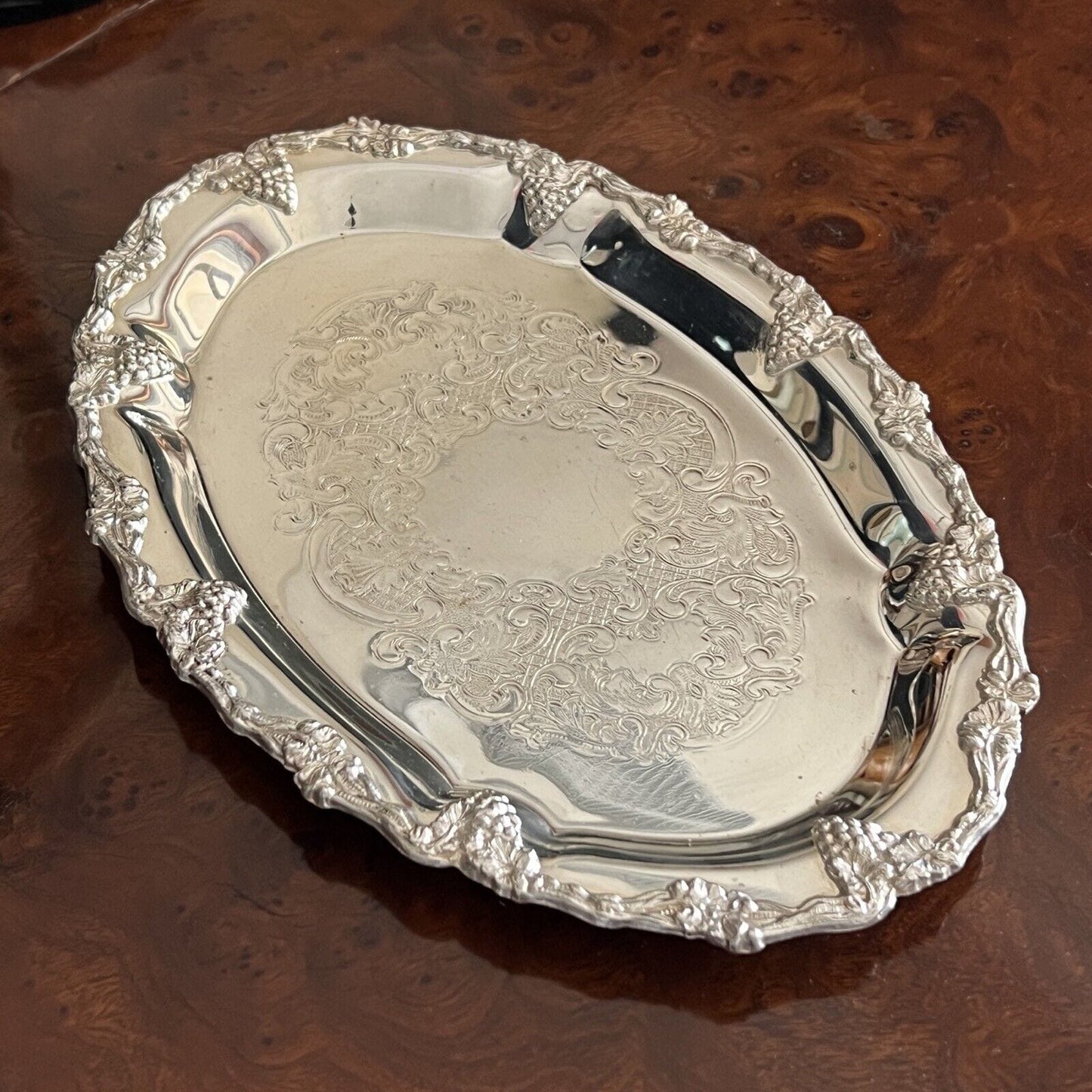 Piccolo Vassoio in argento sheffield silver plated da tavola Stile antico 800 Categoria Sheffield & Argento