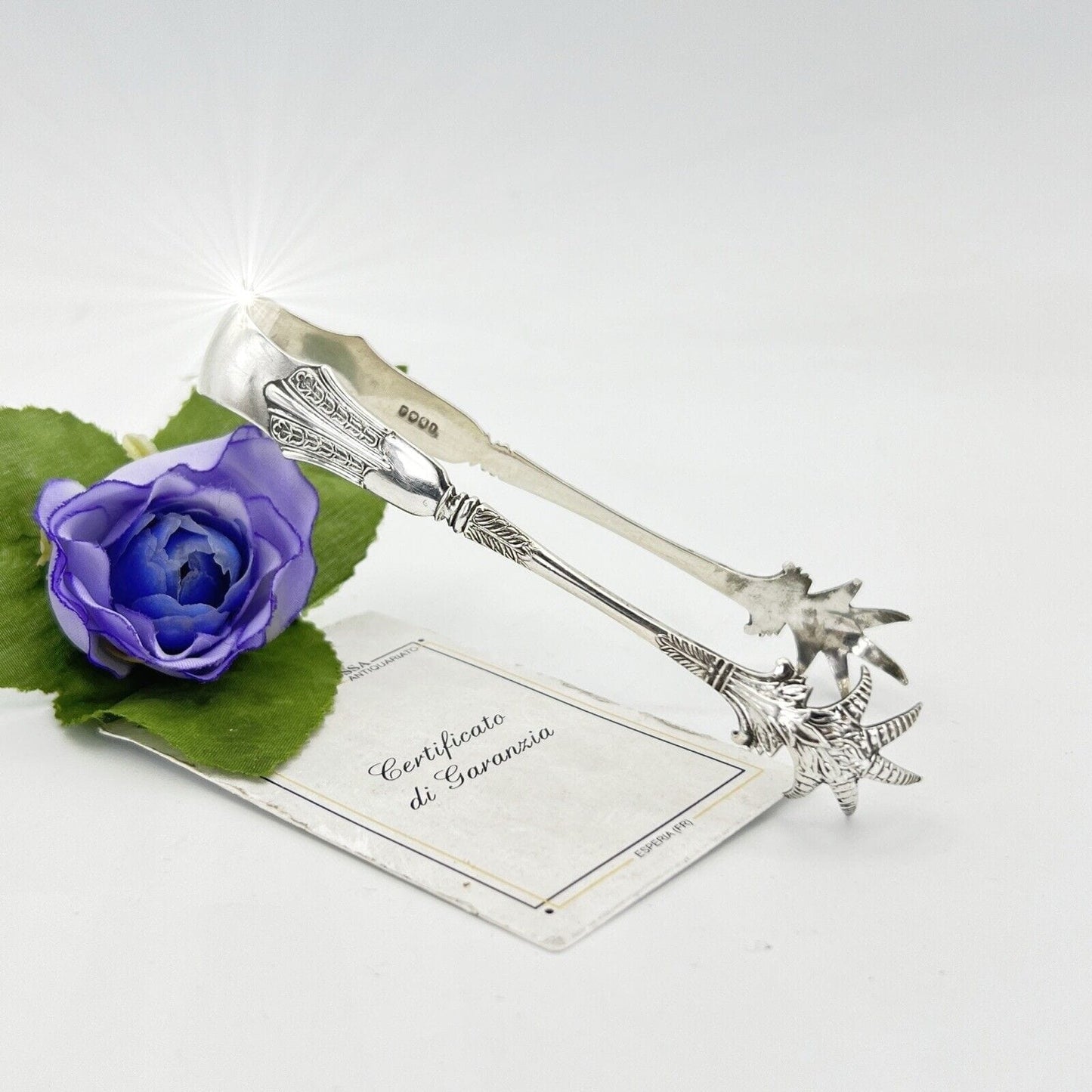 Pinza antica in argento sheffield per zollette zucchero Pinze silver plated '800 Categoria Sheffield & Argento