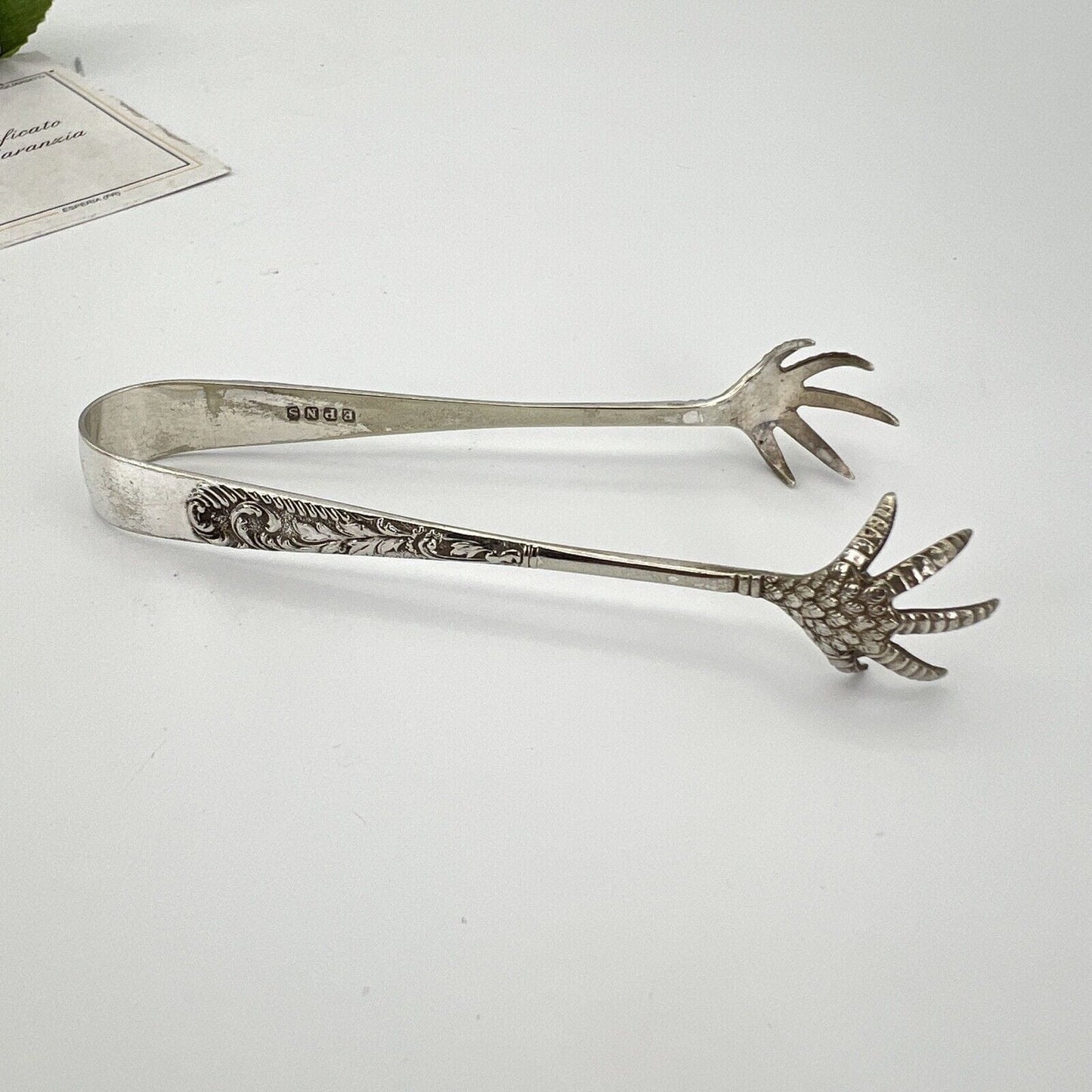 Pinza antica in argento sheffield per zollette zucchero Pinze silver plated '900 Categoria Sheffield & Argento