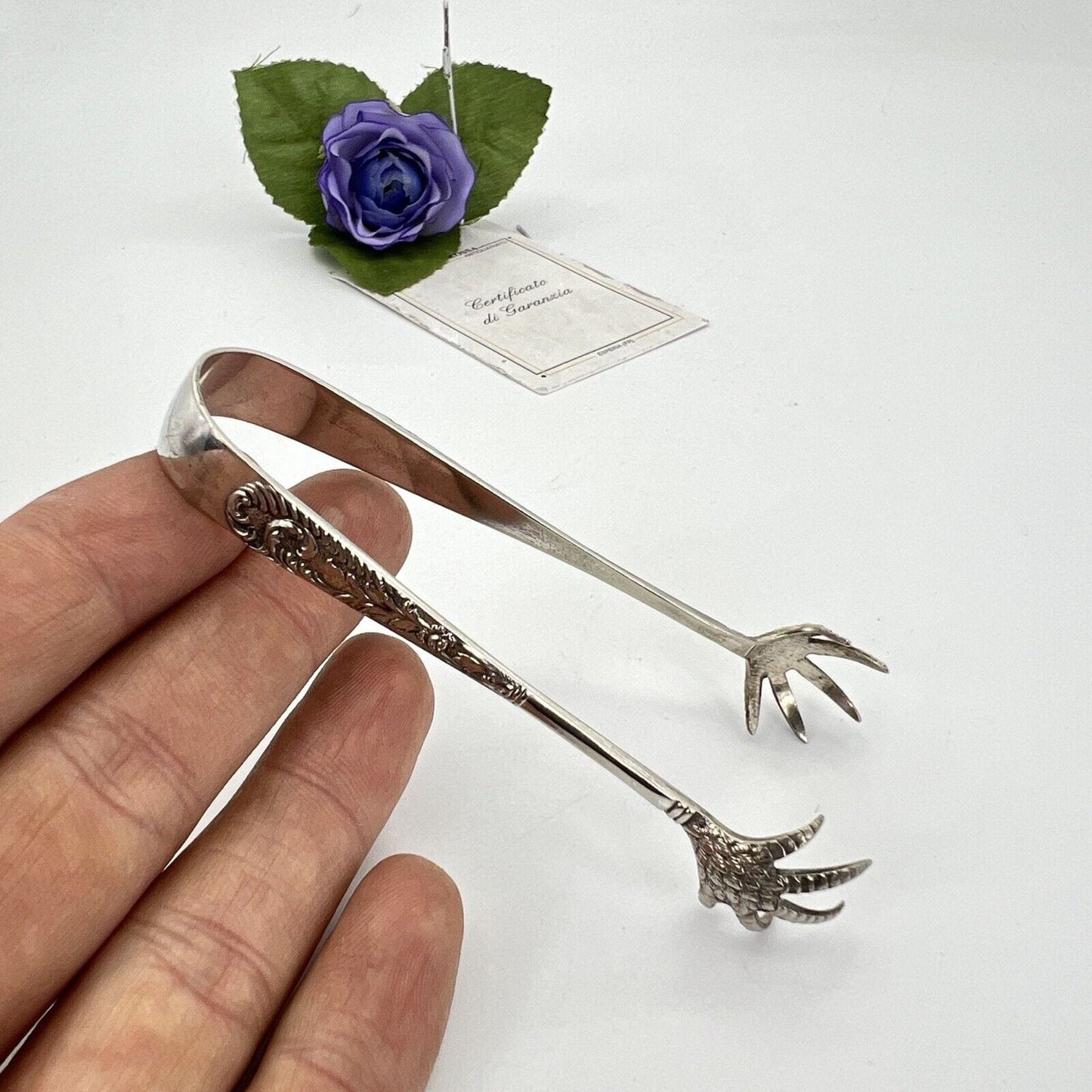 Pinza antica in argento sheffield per zollette zucchero Pinze silver plated '900 Categoria Sheffield & Argento