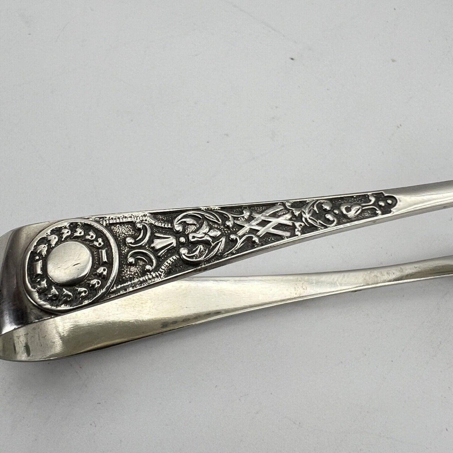 Pinza antica in Argento sheffield per zollette zucchero posata inglese d'epoca K Categoria Sheffield & Argento
