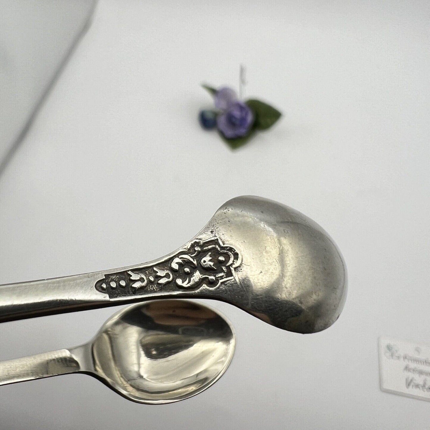 Pinza antica in Argento sheffield per zollette zucchero posata inglese d'epoca K Categoria Sheffield & Argento