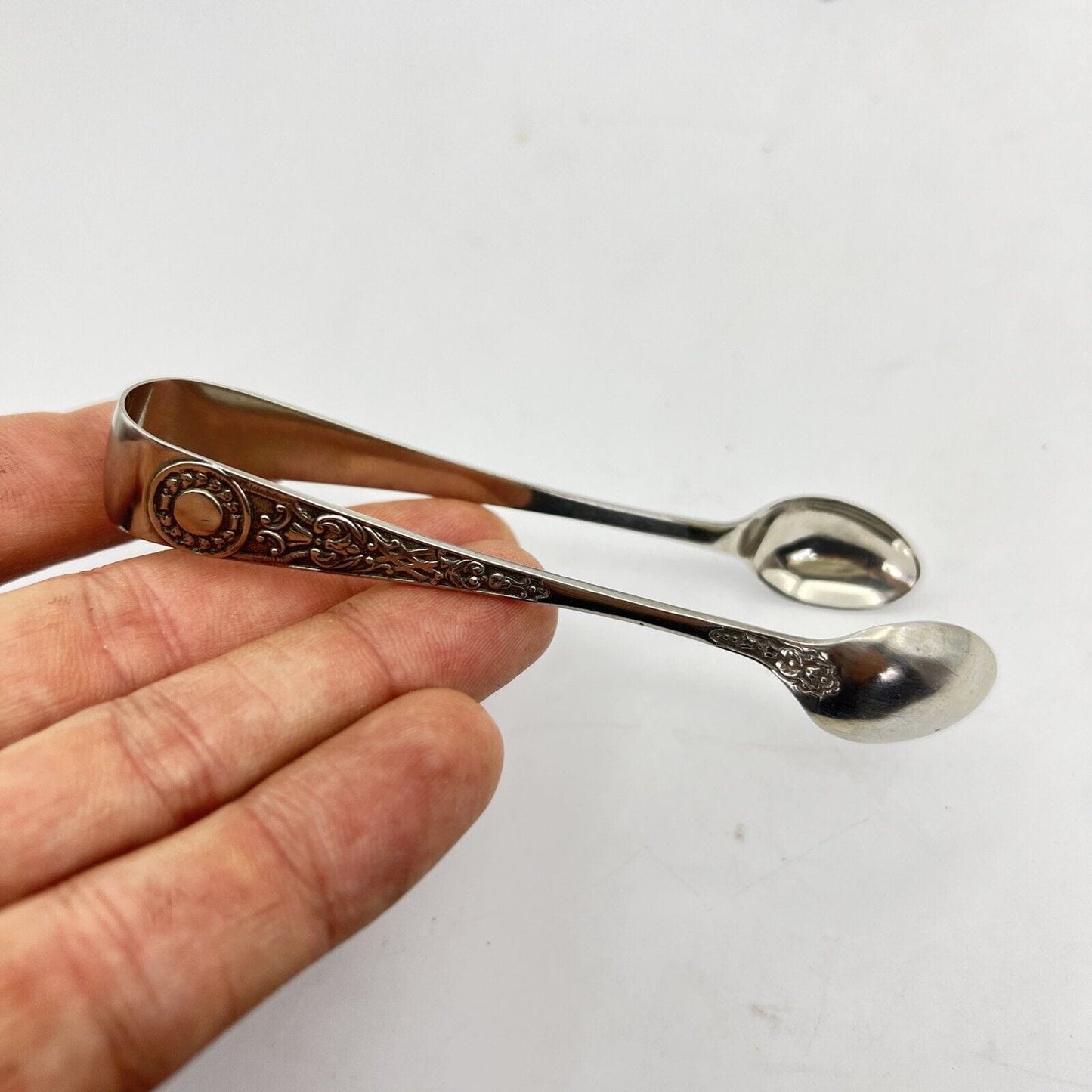 Pinza antica in Argento sheffield per zollette zucchero posata inglese d'epoca K Categoria Sheffield & Argento