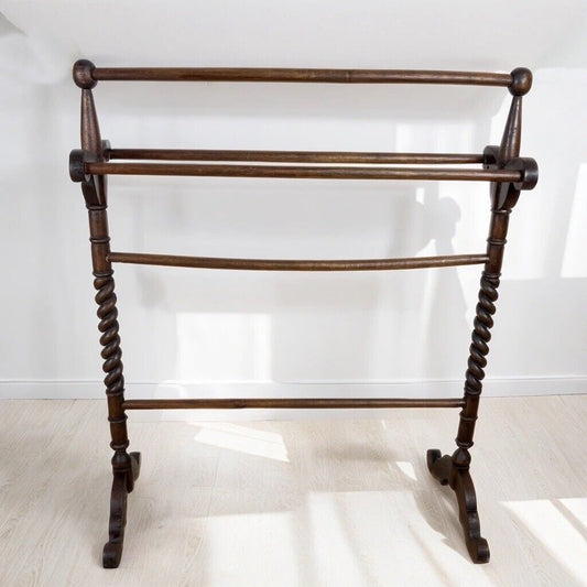 PORTA ASCIUGAMANI DA TERRA BAGNO ANTICO IN LEGNO VECCHIO PORTA SALVIETTE INGLESE Categoria Portasciugamani