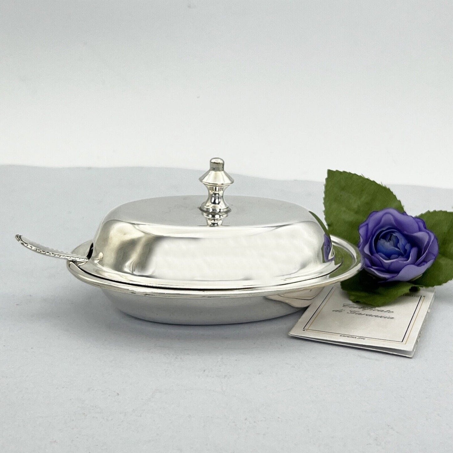 Porta burro formaggio antico in argento placcato silver plated da per tavola Categoria Sheffield & Argento