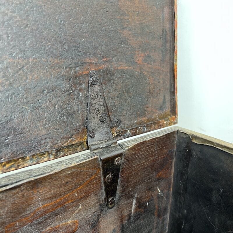Porta carbone antico in legno ottone baule d'epoca vecchia carboniera inglese Categoria Complementi d'arredo