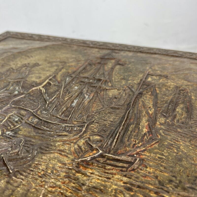 Porta carbone antico in legno ottone baule d'epoca vecchia carboniera inglese Categoria Complementi d'arredo