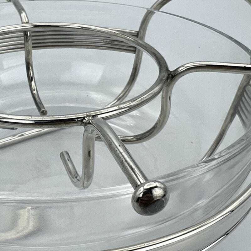 Porta caviale in argento placcato e cristallo vetro coppa vintage anni 70 80 per Categoria Sheffield & Argento