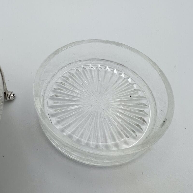 Porta caviale in argento Sheffield Silver plated e vetro Stile Antico 800 Burro Categoria Sheffield & Argento